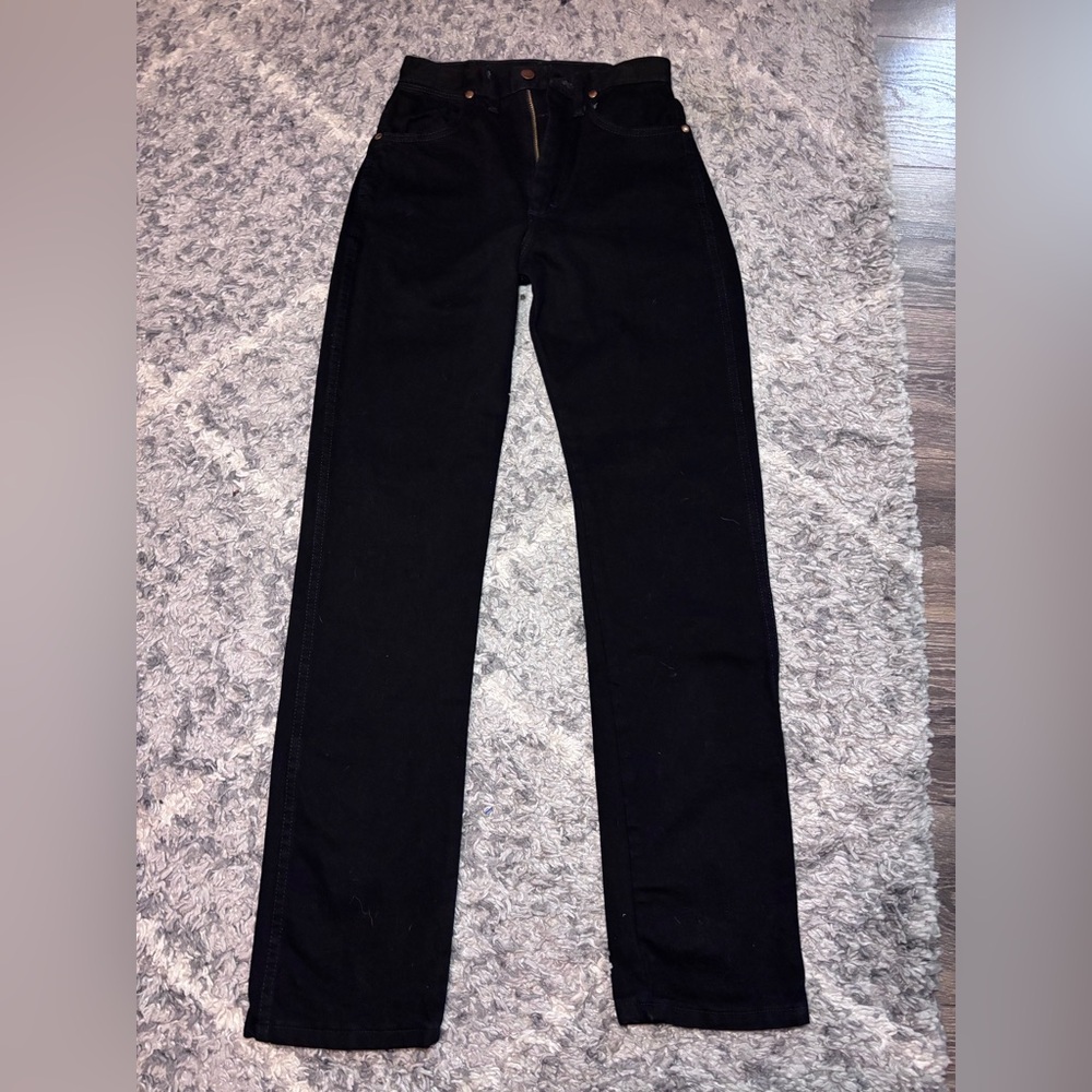 Wrangler Jeans Vintage 90s Straight Leg High Rise Black Size 0 Womens USA Made